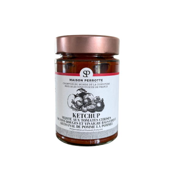 Simmered ketchup with cherry tomatoes, red onions and La Pommée artisanal apple balsamic vinegar - 1