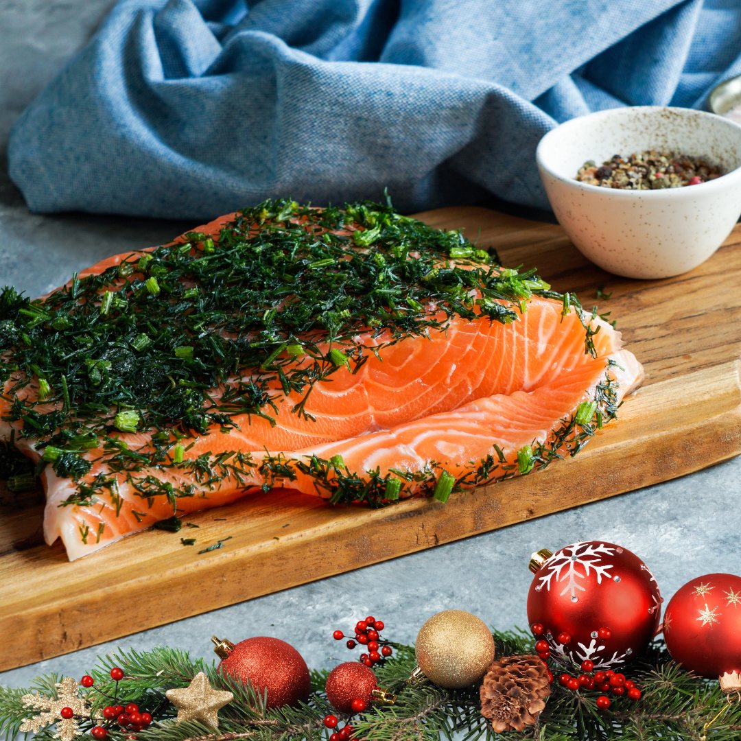 Salmon gravlax on hibiscus jelly with Corsican clementine jam