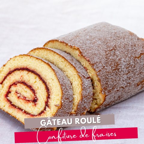 Strawberry jam Swiss roll