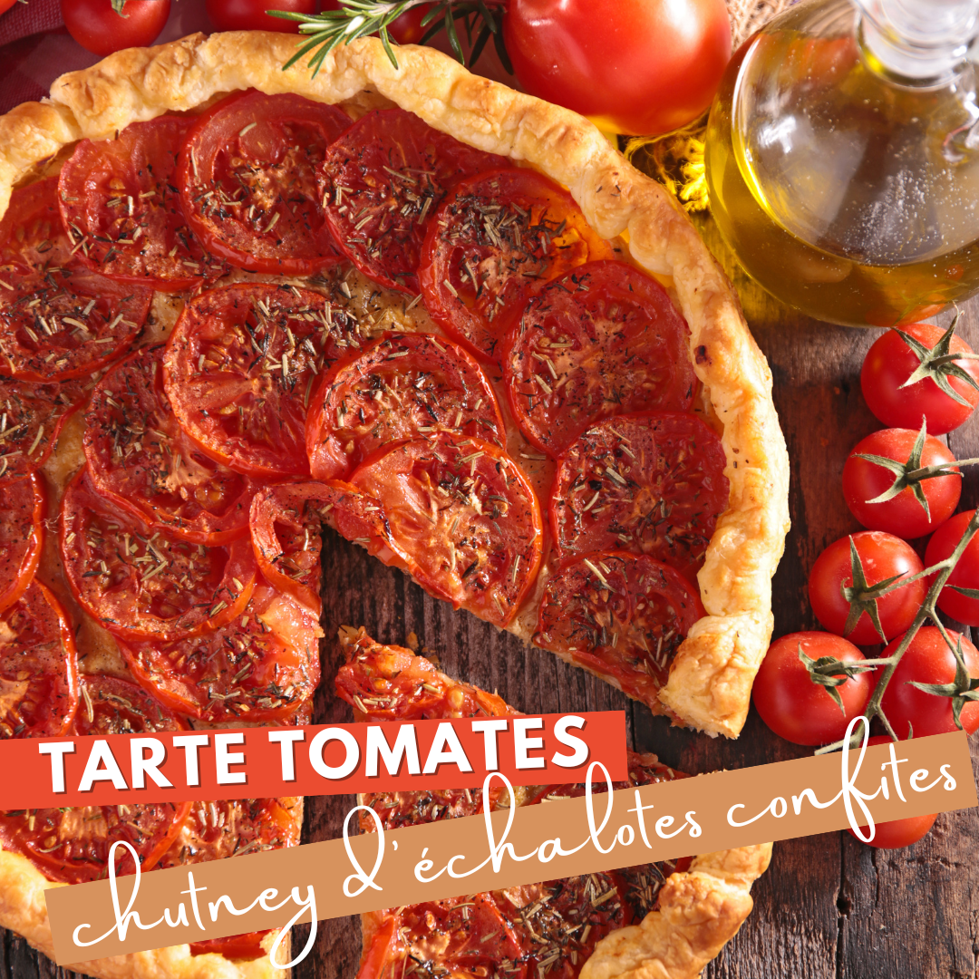 Tomato tart with shallot confit chutney