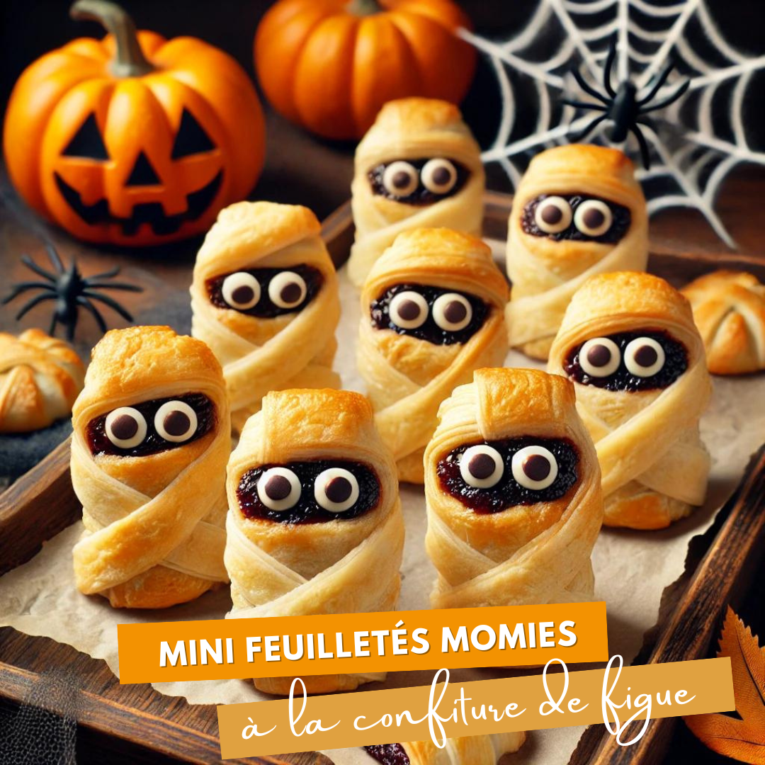 Mini mummy puff pastries with fig jam