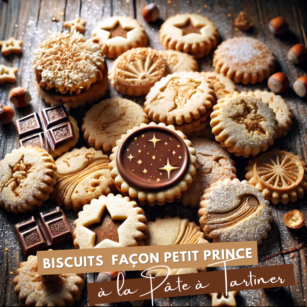 Little Prince-style homemade cookies with chocolate spread 