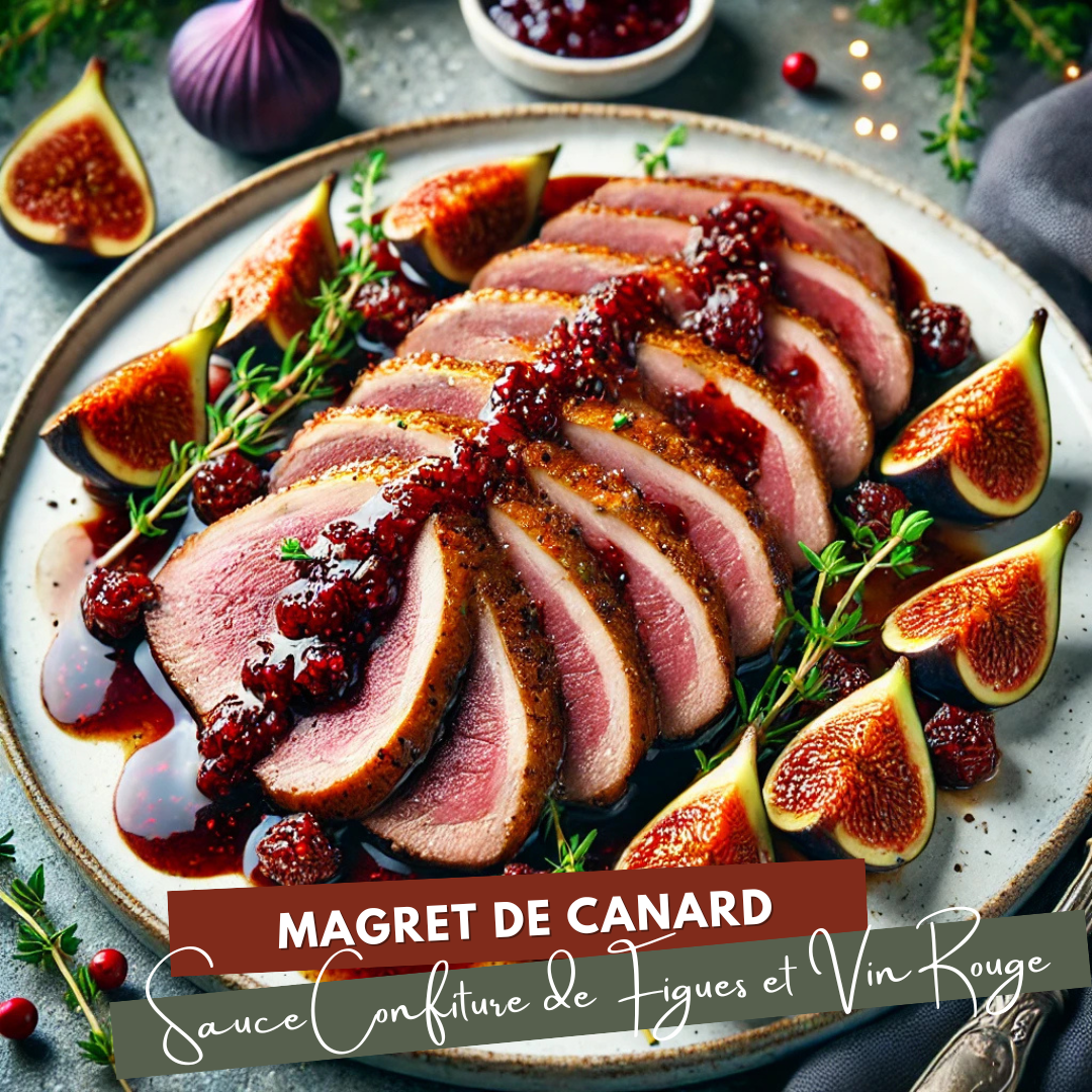 Duck Breast with Fig Jam and Red Wine Sauce